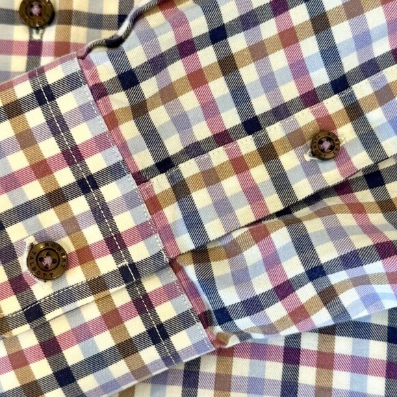 Robert Talbott Trim Fit Plaid Button Down Shirt Size Large 100% Cotton - Picture 5 of 16